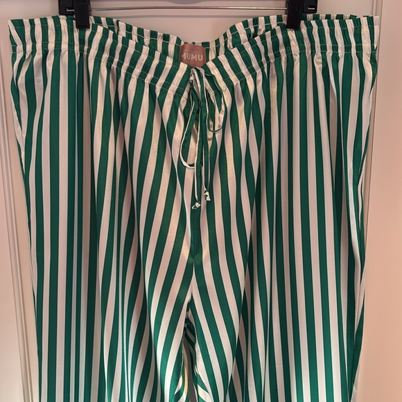 Show Me Your MuMu Classic PJ Pants in spearmint stripe - green & white - Picture 2 of 14
